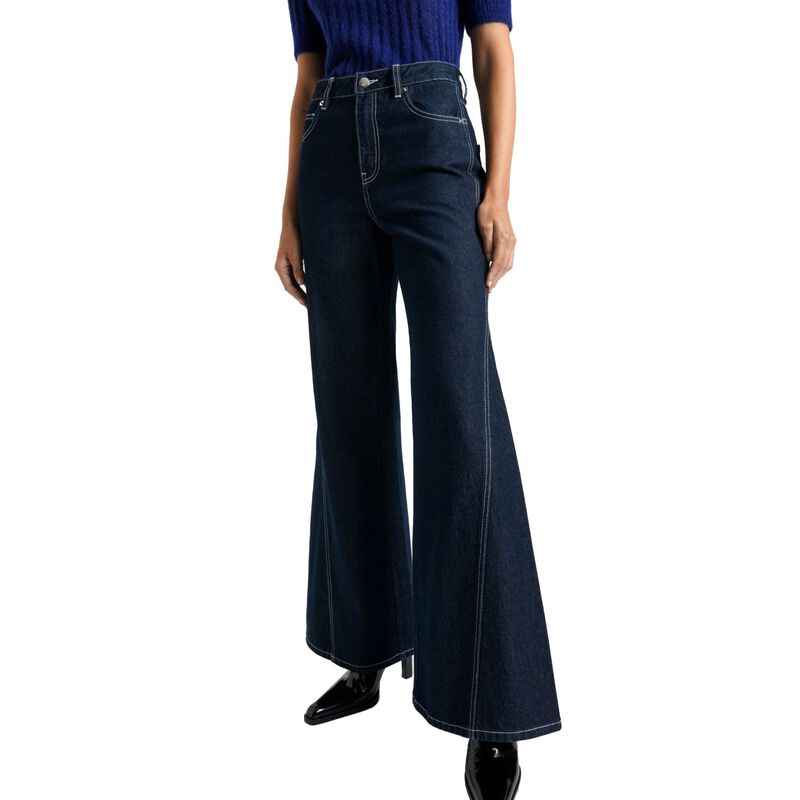 Cue Dark Indigo Denim Flared Jean image number 0
